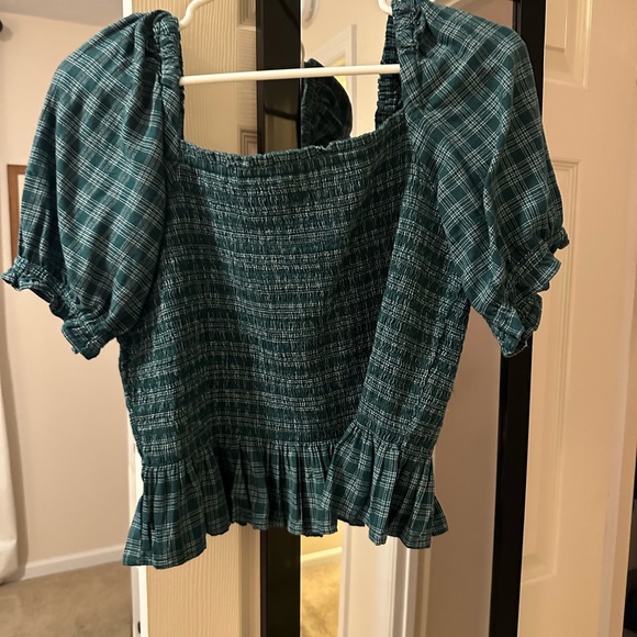 Green plaid J. Crew blouse - Picture 3 of 3